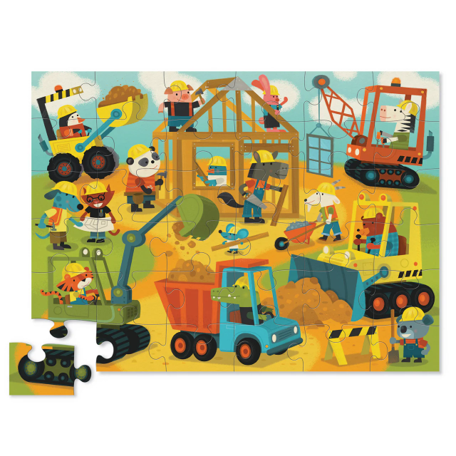 Crocodile Creek 36pc Floor Puzzle Busy Builders