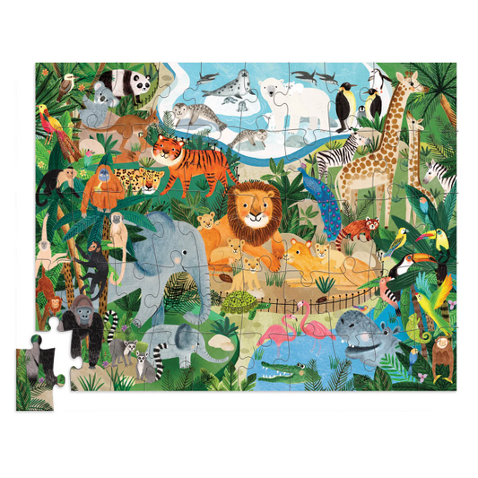 Crocodile Creek Flat House Puzzle 50 pc Zoo