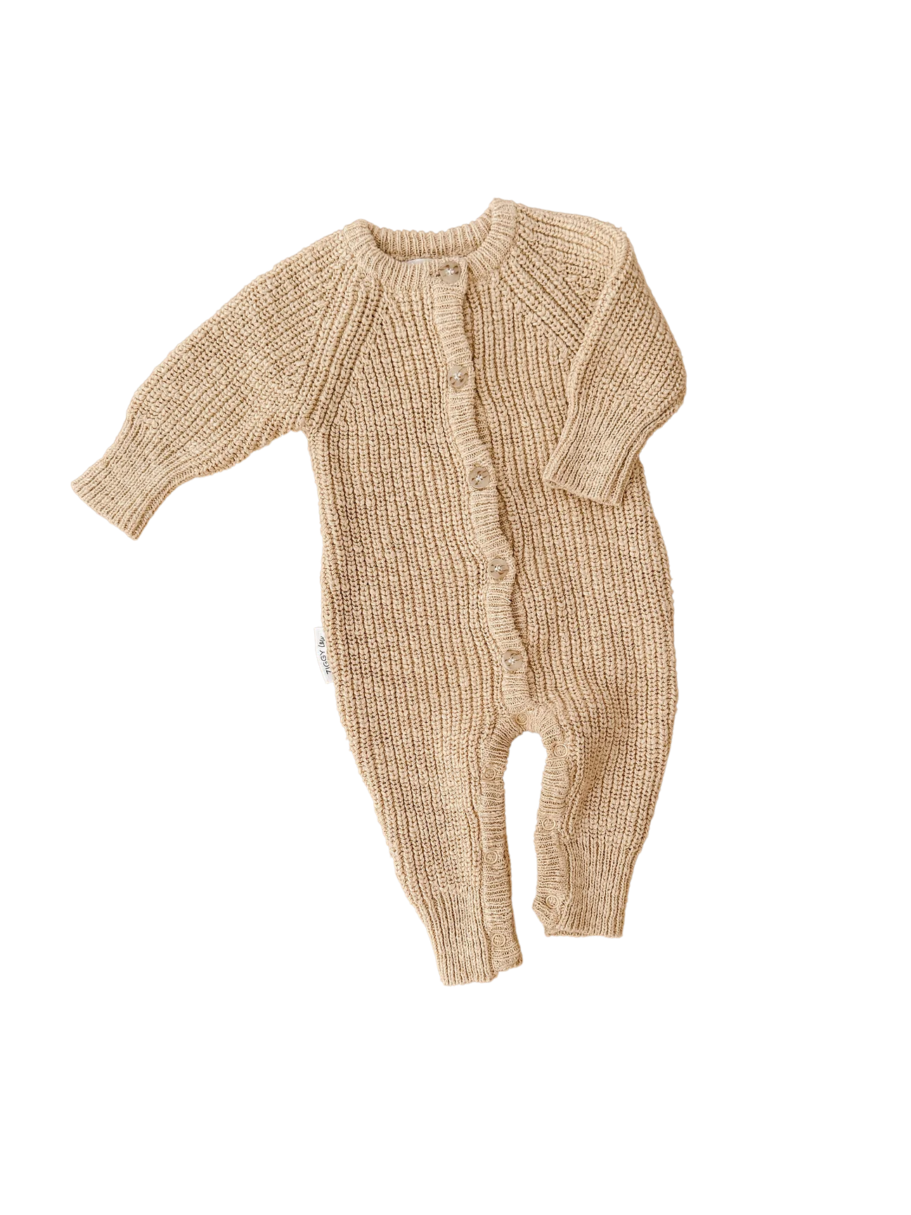 Ziggy Lou Classic Knit Romper Wheat