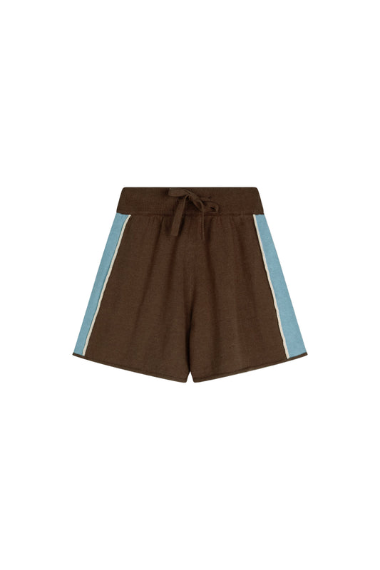 Illoura The Label Lightweight Knit Shorts Choc Contrast