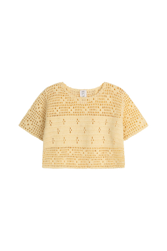 Illoura The Label Filet Crochet Crop Butter
