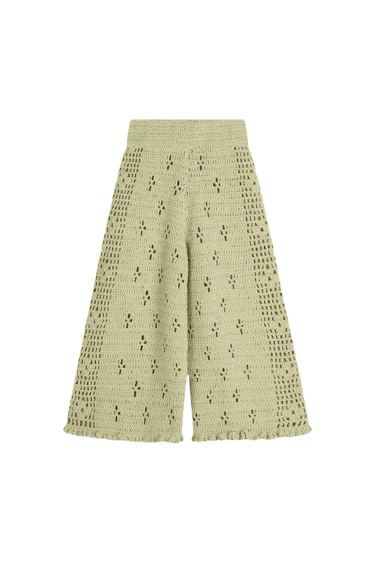 Illoura The Label Filet Crochet Pants Moss
