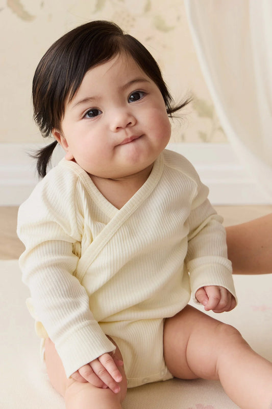 Jamie Kay Organic Cotton Modal Marina Long Sleeve Bodysuit Parchment