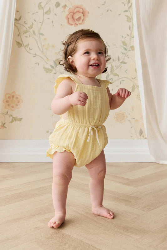 Jamie Kay Organic Cotton Muslin Luciana Playsuit Sunshine
