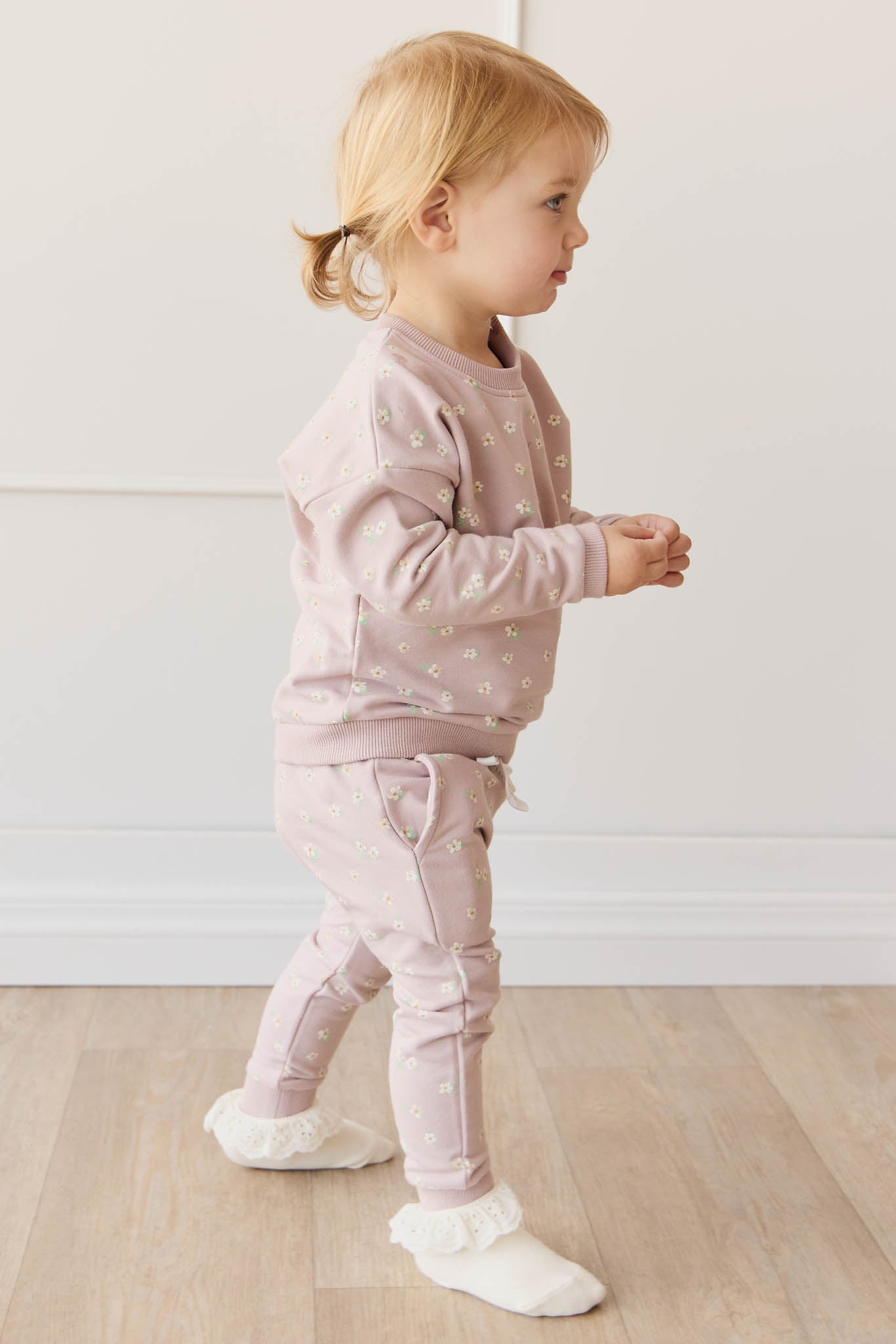 Jamie Kay Organic Cotton Morgan Track Pant Simple Flowers Lilac