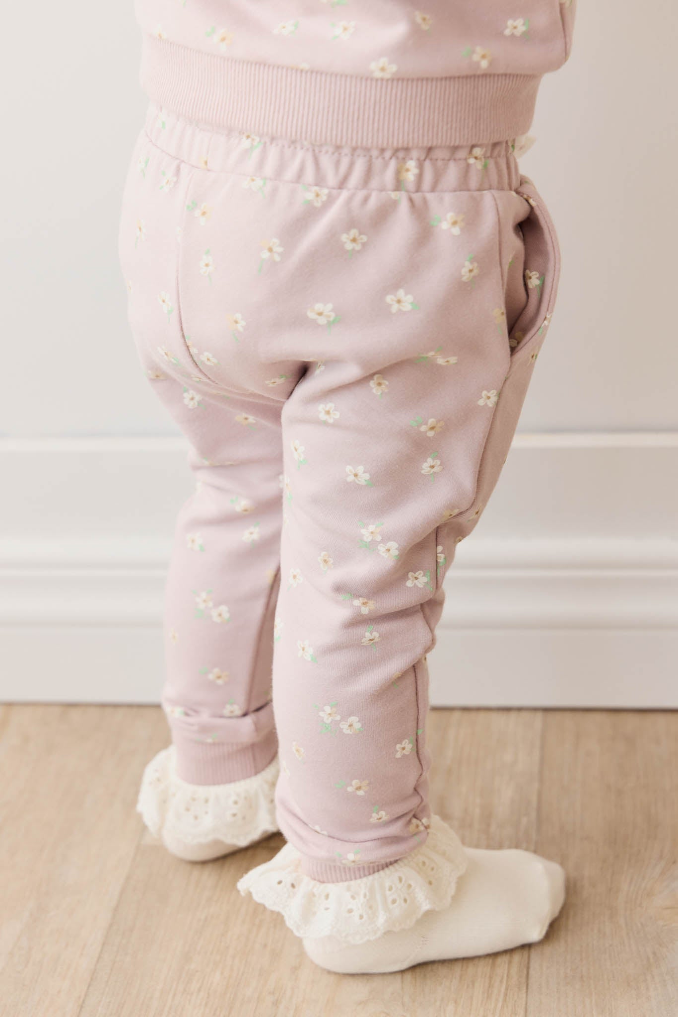 Jamie Kay Organic Cotton Morgan Track Pant Simple Flowers Lilac