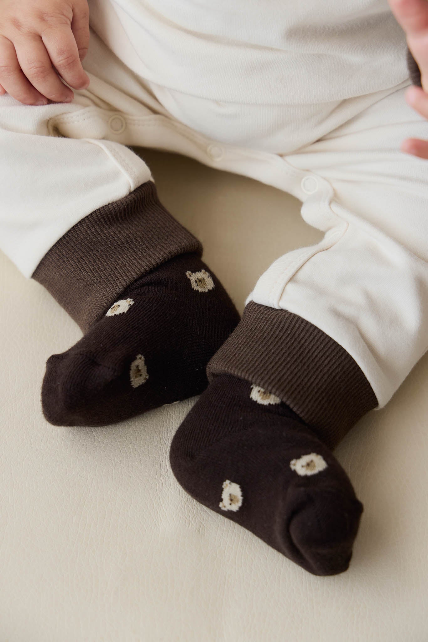 Jamie Kay Bobbie Bear Sock Jacquard Brownie