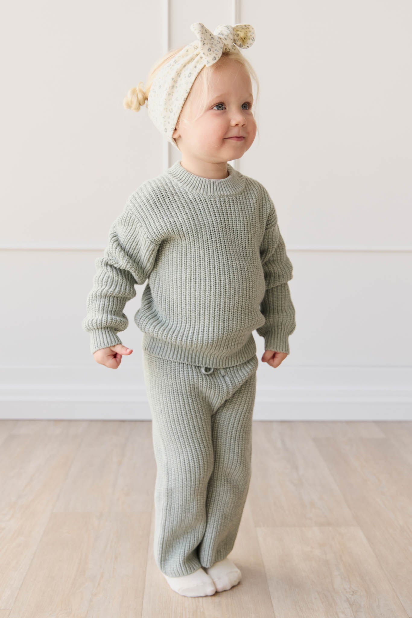 Jamie Kay Mogan Knitted Pant Mist Fleck