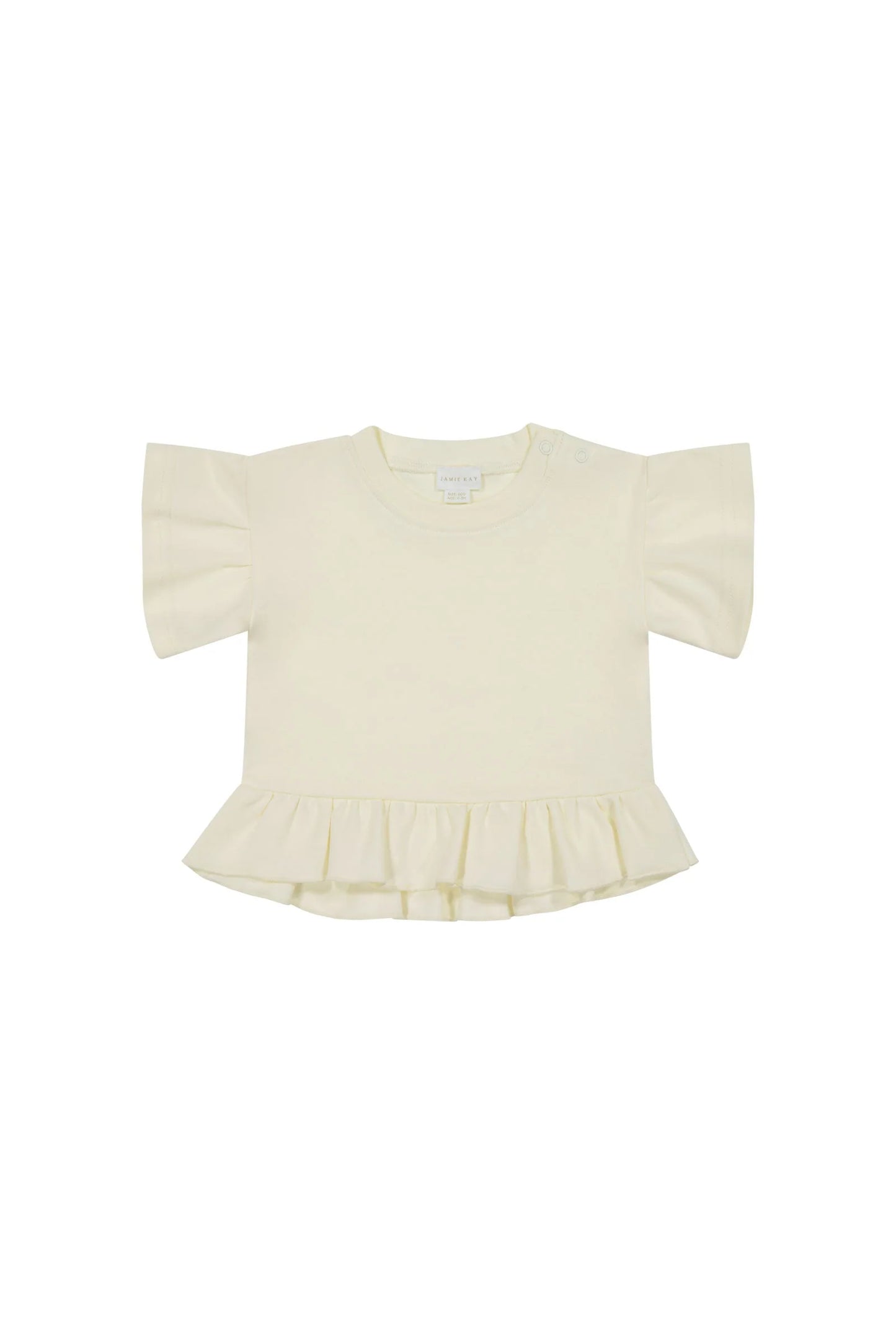 Jamie Kay Pima Cotton Courtney Ruffle Top Egret