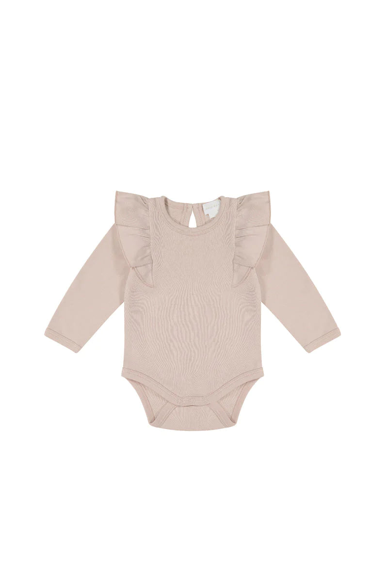 Jamie Kay Pima Cotton Fleur Long Sleeve Bodysuit Dusky Rose
