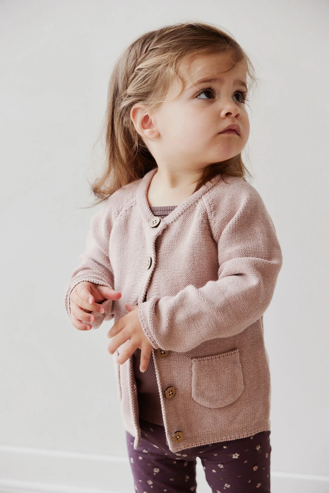 Jamie Kay Simple Cardigan Dusty Lilac Marle