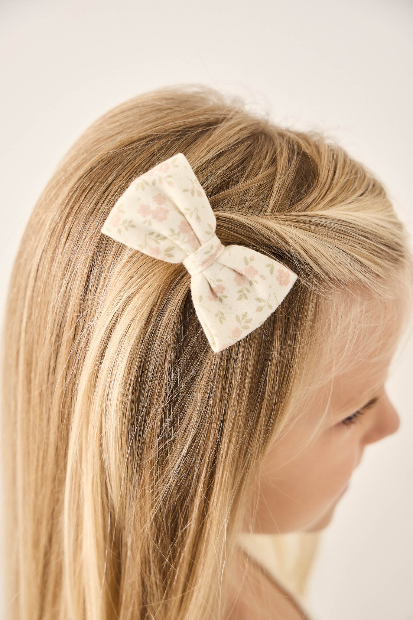Jamie Kay Organic Cotton Noelle Bow Set of 2 Rosalie Floral Mauve