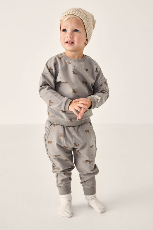 Jamie Kay Organic Cotton Jalen Track Pant Lenny Leopard Sage