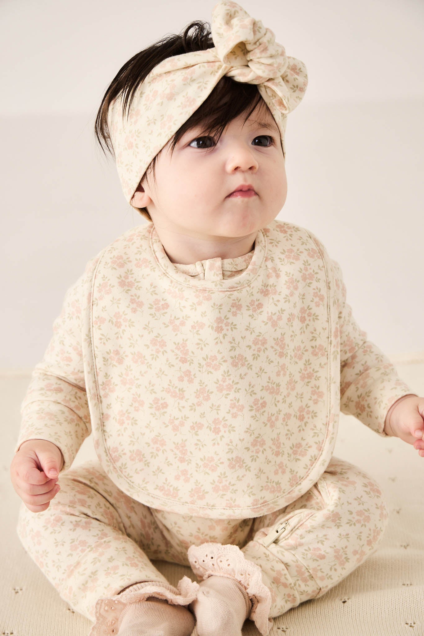 Jamie Kay Organic Cotton Headband Rosalie Floral Mauve
