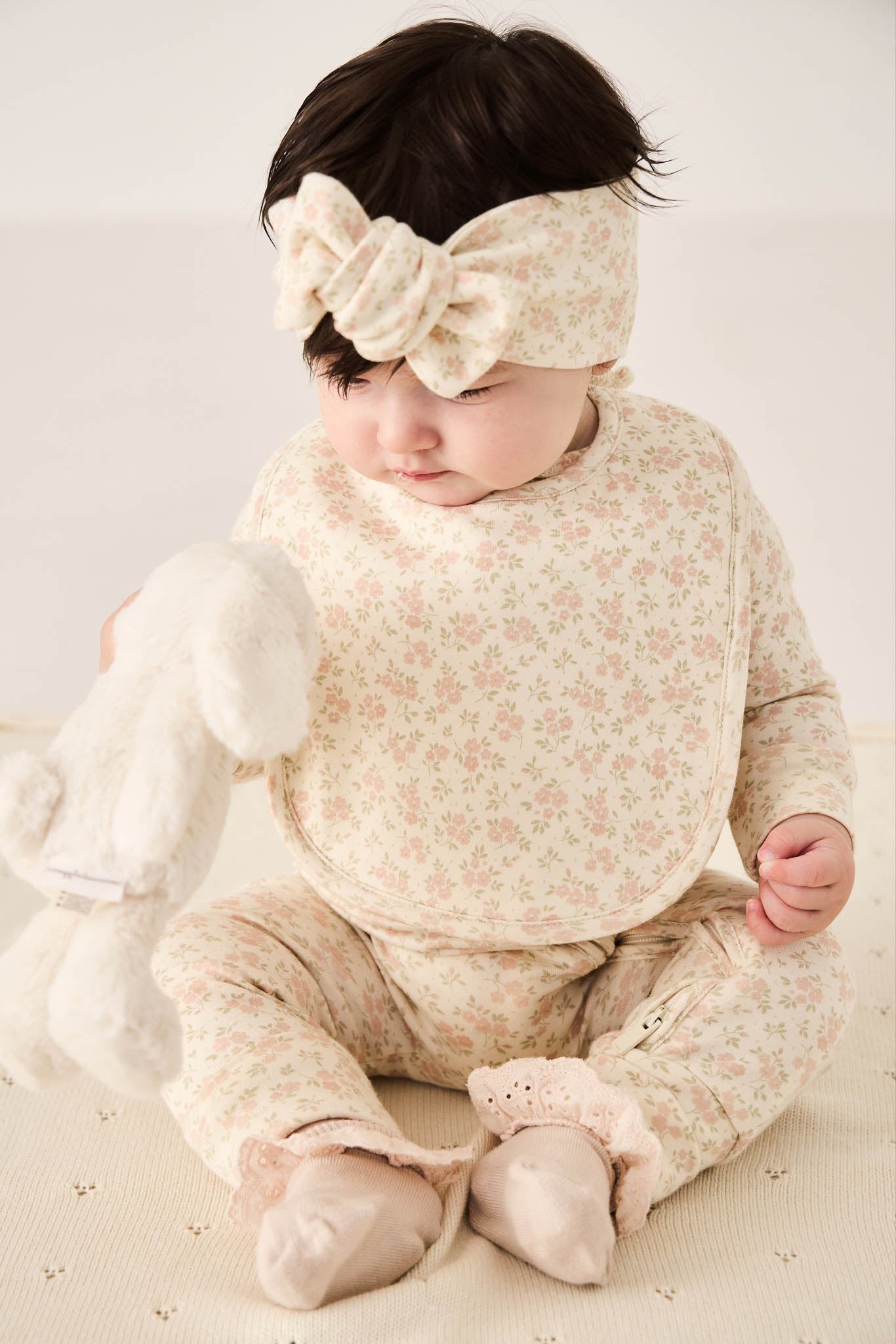 Jamie Kay Organic Cotton Headband Rosalie Floral Mauve