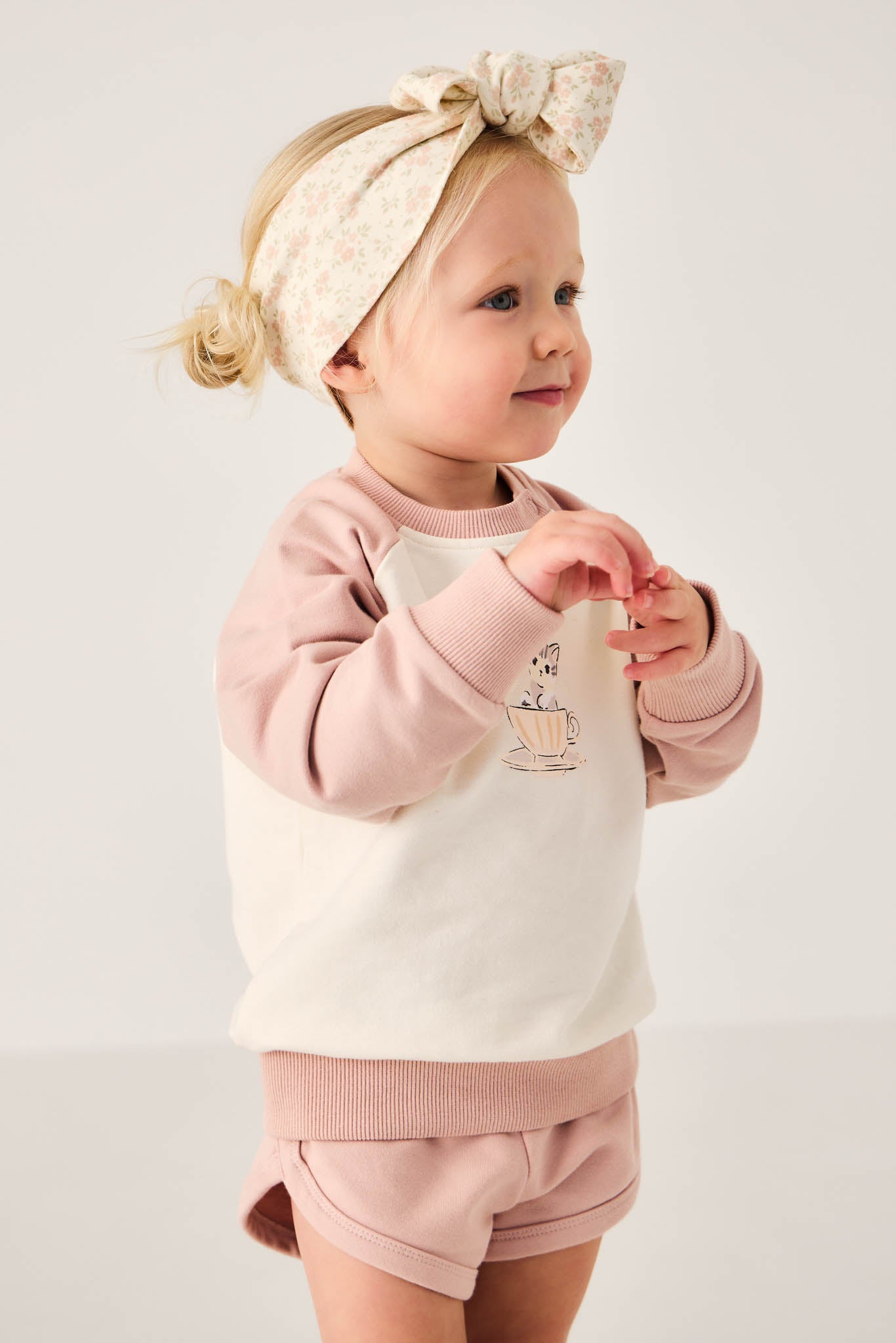 Jamie Kay Organic Cotton Headband Rosalie Floral Mauve
