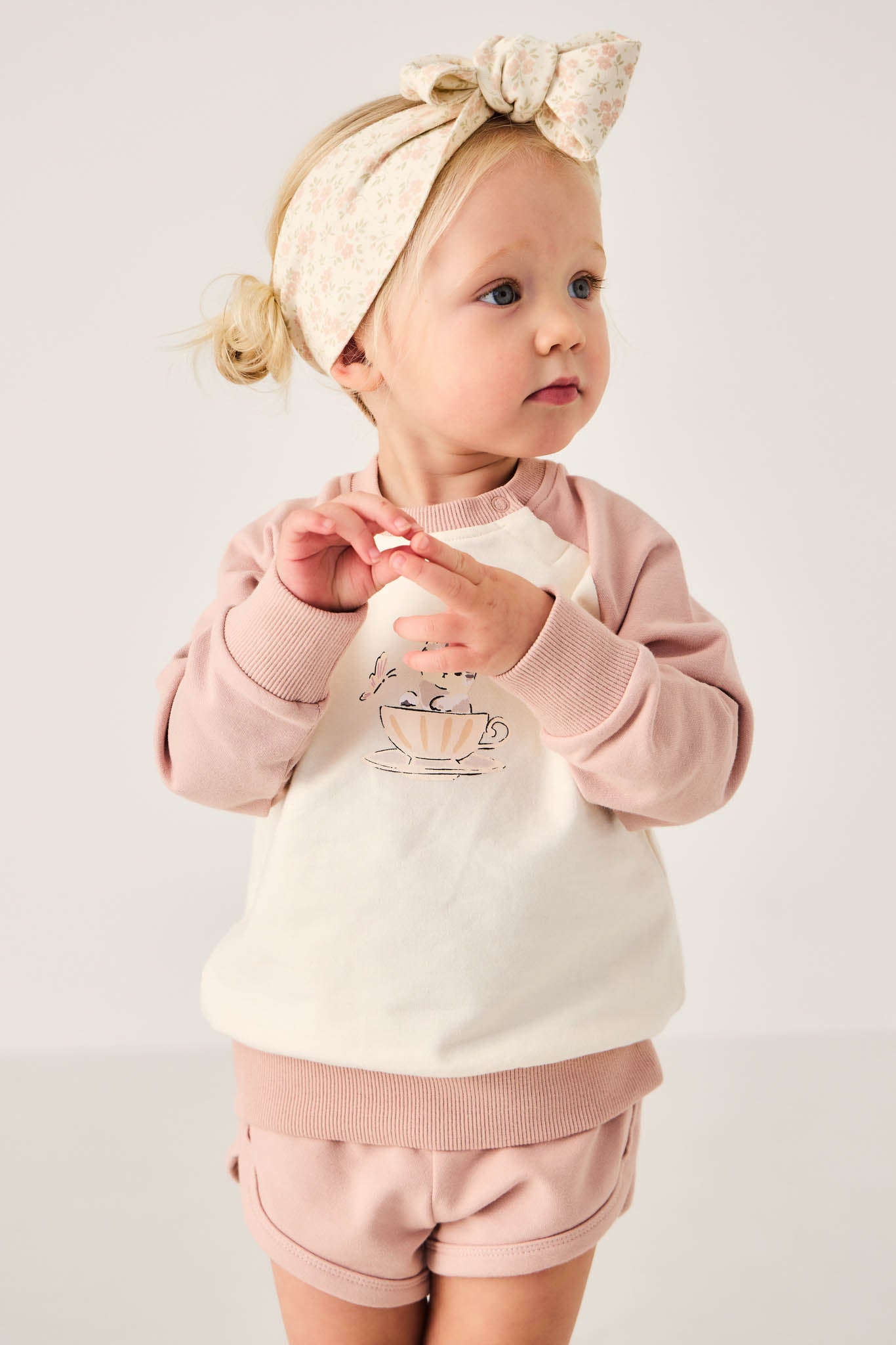 Jamie Kay Organic Cotton Headband Rosalie Floral Mauve
