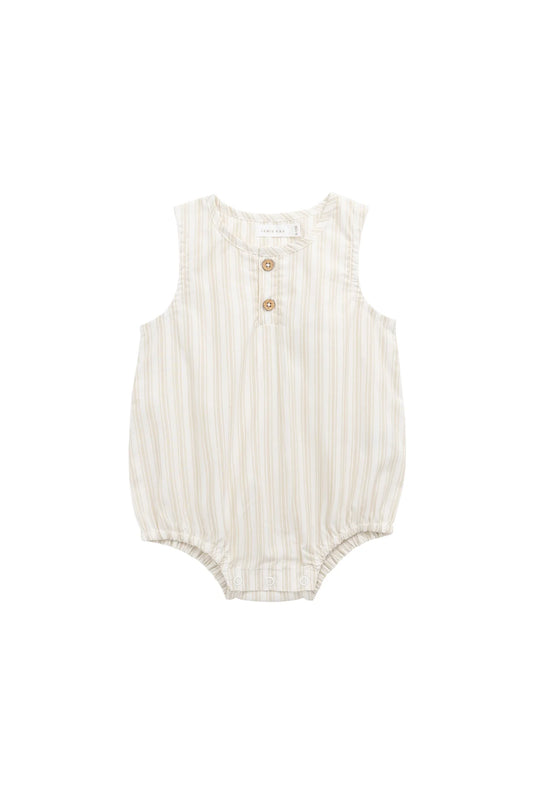 Jamie Kay Organic Cotton Archie Playsuit Variegated Stripe Foam