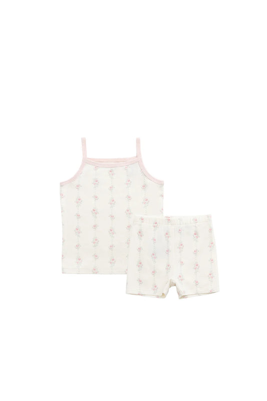 Jamie Kay Organic Cotton Jolie Singlet Pyjama Set Rose Trail