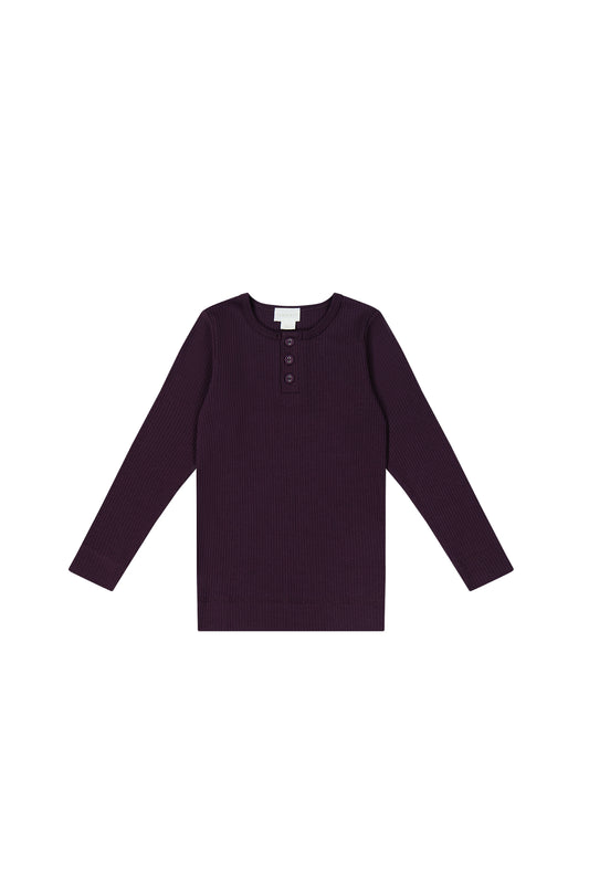 Jamie Kay Organic Cotton Modal Long Sleeve Henley Fig