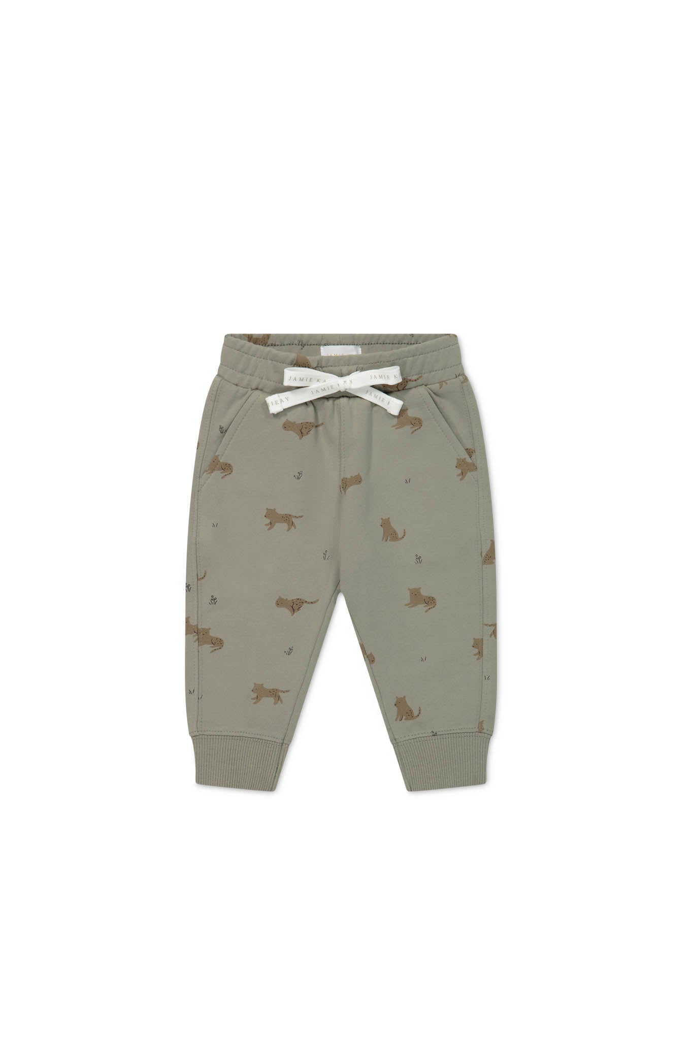 Jamie Kay Organic Cotton Jalen Track Pant Lenny Leopard Sage