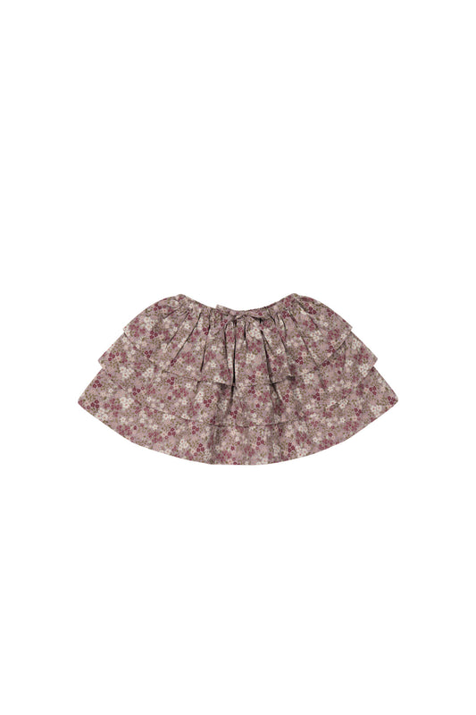 Jamie Kay Organic Cotton Abbie Skirt Pansy Floral Fawn