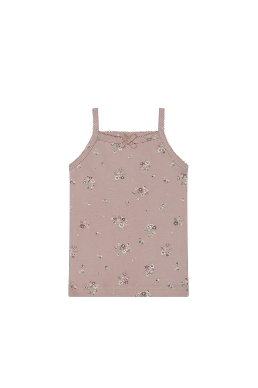 Jamie Kay Organic Cotton Singlet Lauren Floral Fawn