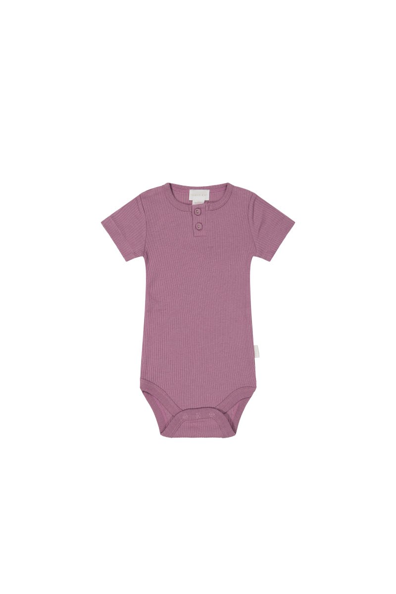 Jamie Kay Organic Cotton Modal Darcy Rib Tee Bodysuit Berry Jam