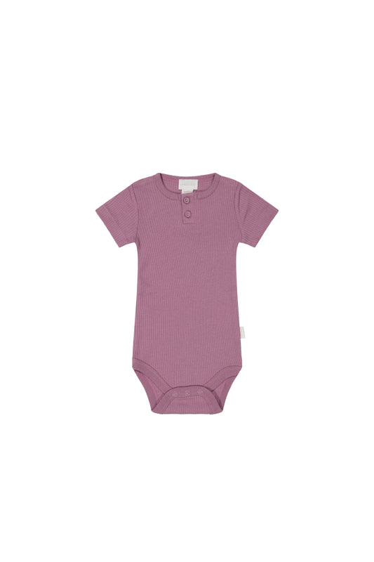 Jamie Kay Organic Cotton Modal Darcy Rib Tee Bodysuit Berry Jam