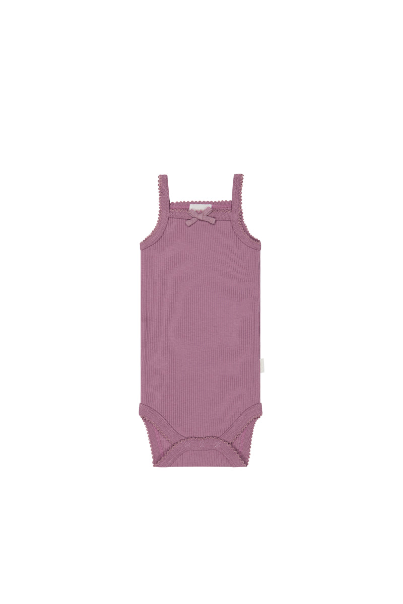 Jamie Kay Organic Cotton Modal Singlet Bodysuit Berry Jam