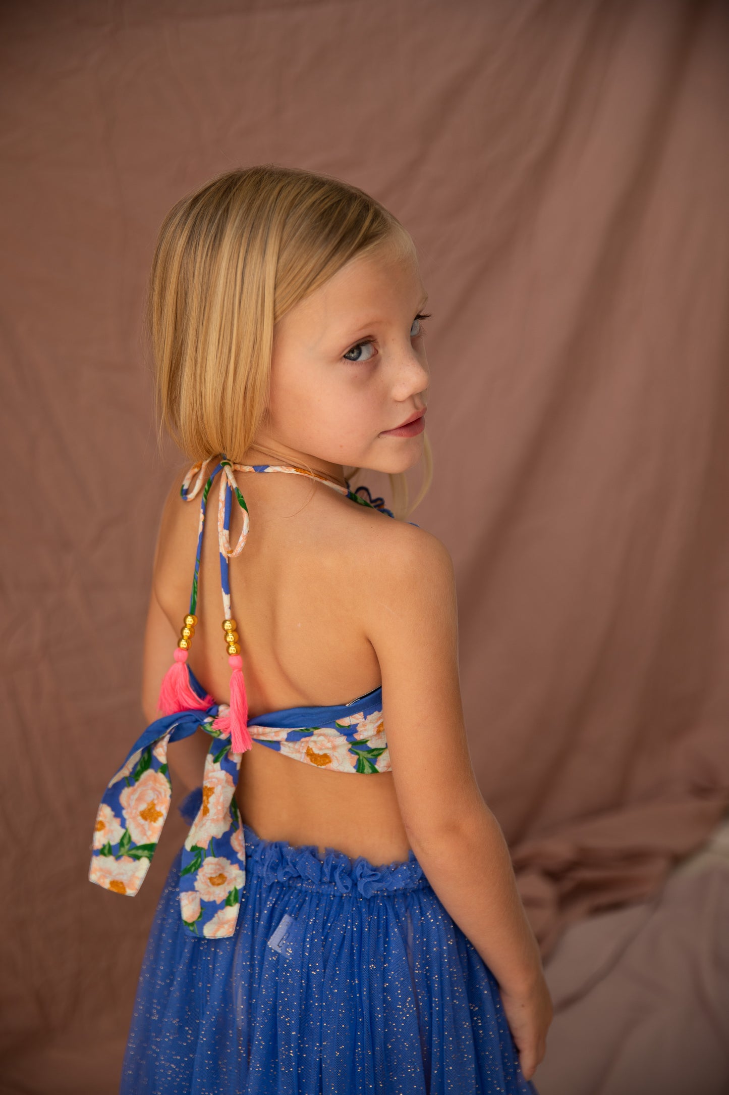 Bella and Lace Jess Top Soirée Bouquet Bondi Blue