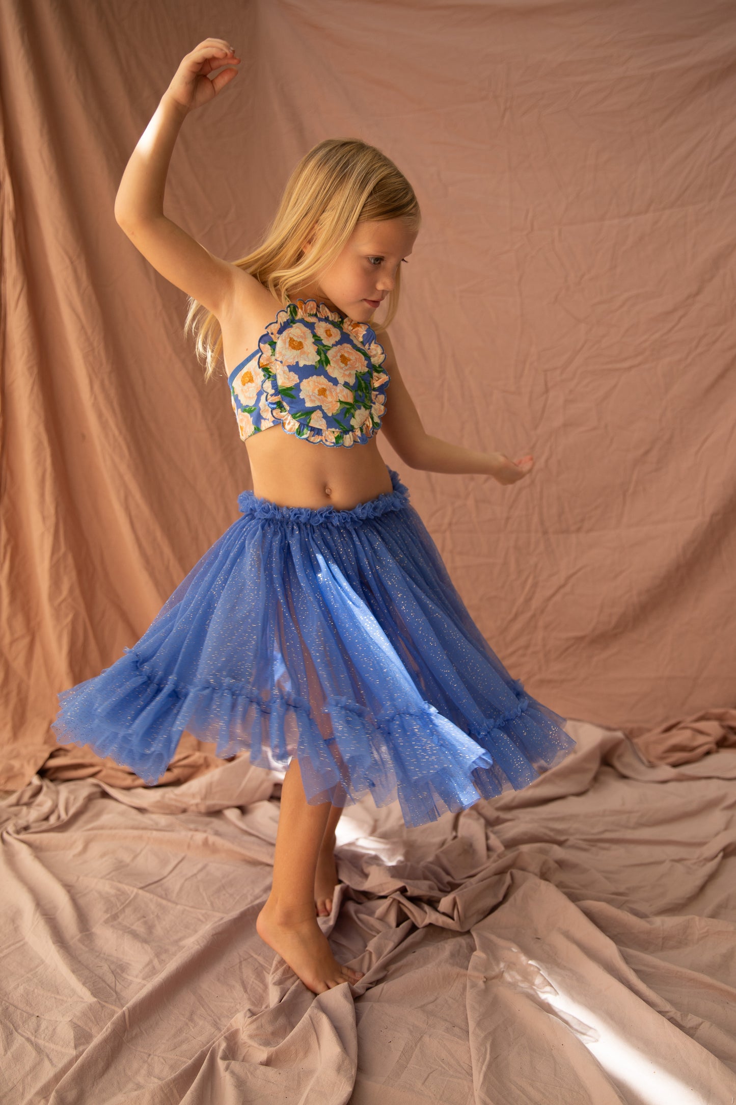 Bella and Lace Jess Top Soirée Bouquet Bondi Blue