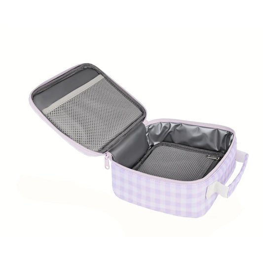 Kinnder Mini Insulated Lunch Bag Lilac Gingham