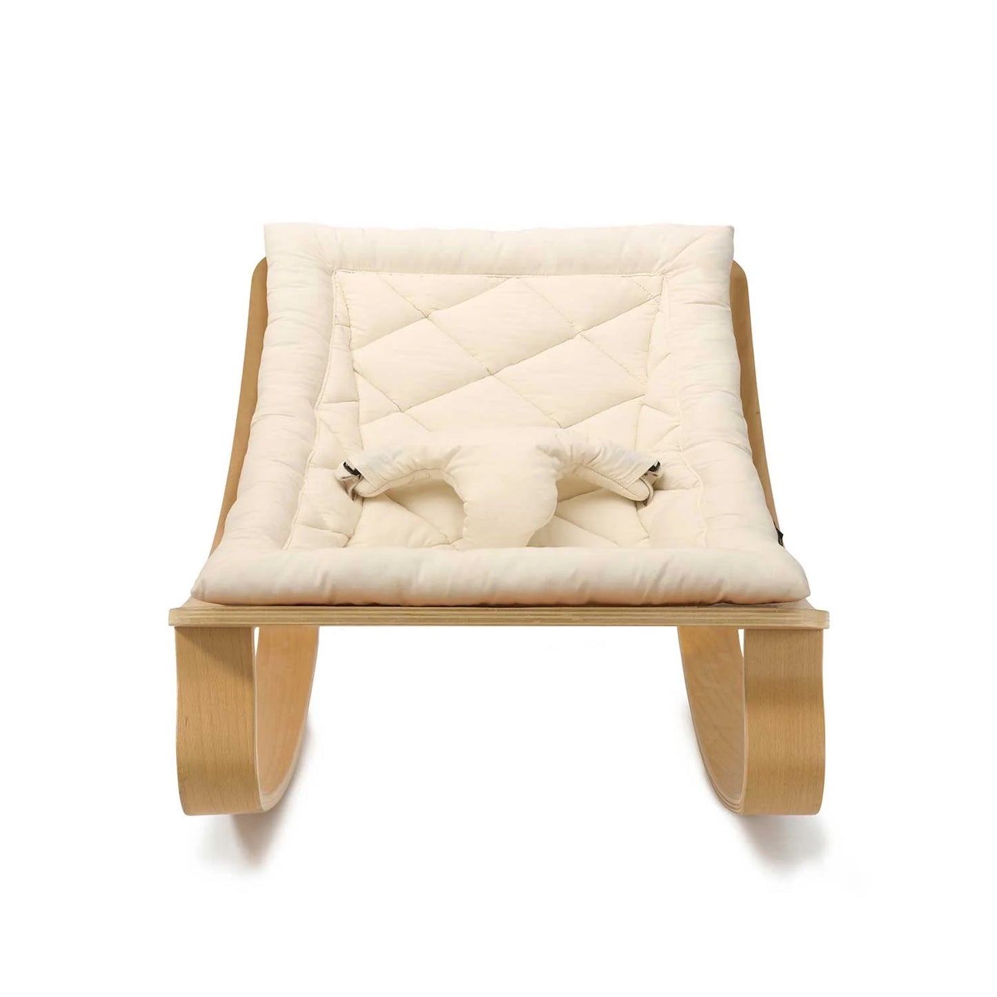 Charlie Crane Levo Baby Rocker Beech with Organic Milk Cushion