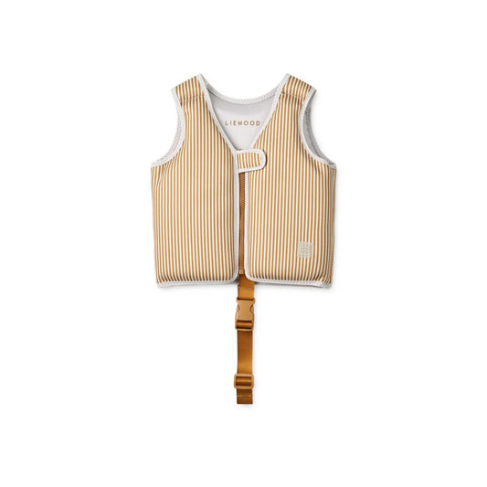 Liewood Dove Swim Vest Stripe Sandy Golden Caramel