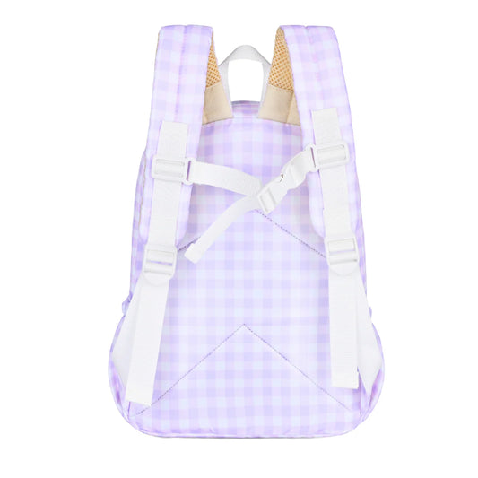 Kinnder Mini Toddler/Daycare Backpack Lilac Gingham