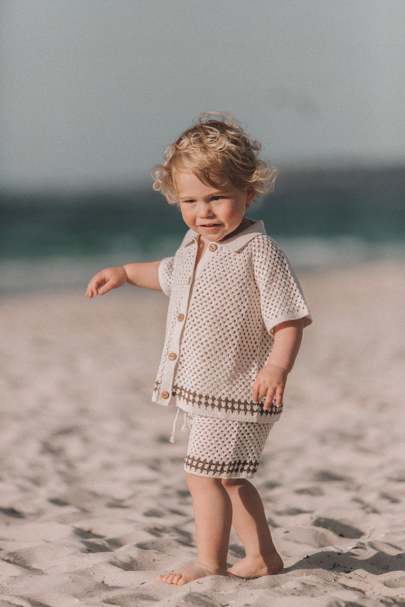 Grown Hand Crochet Shorts Coconut