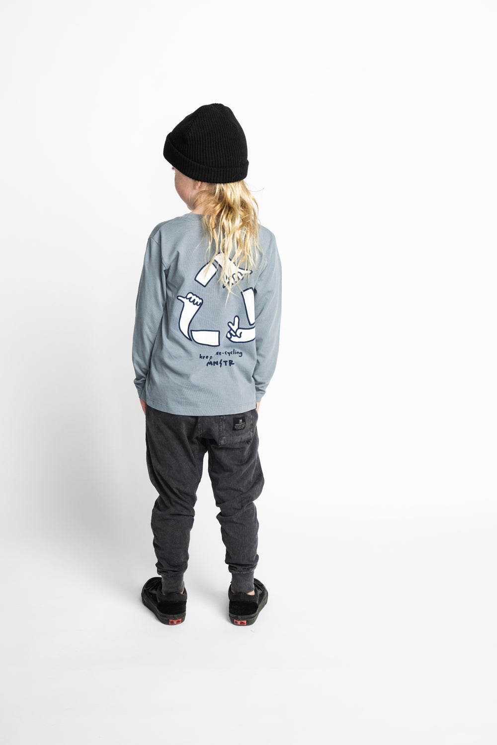 Munster Kids Recycle Long Sleeve Tee Mid Blue