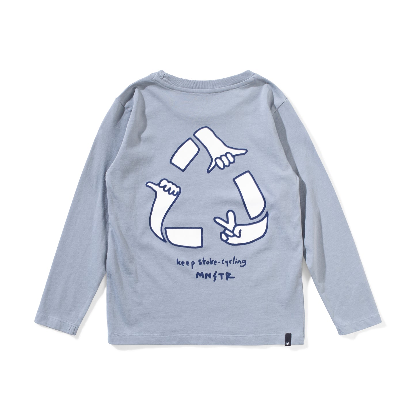 Munster Kids Recycle Long Sleeve Tee Mid Blue