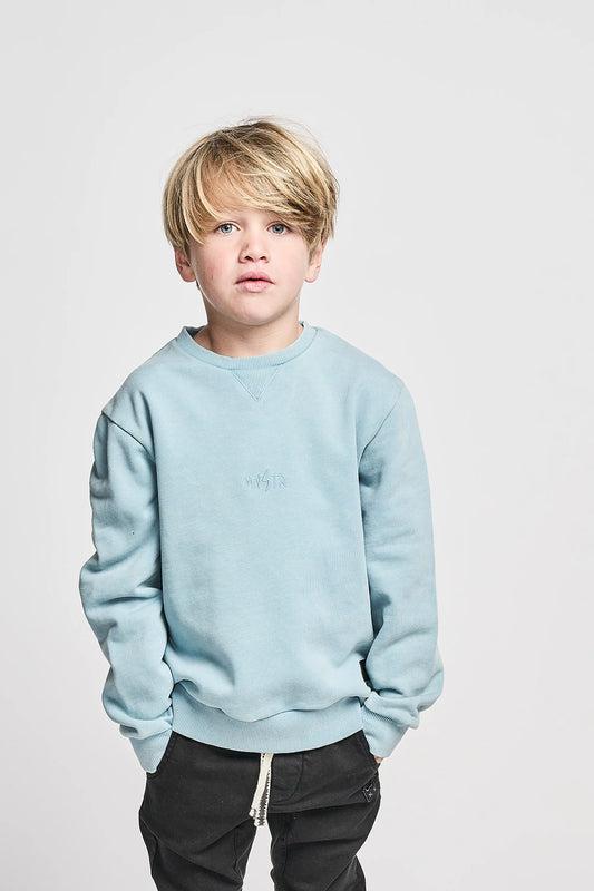 Munster Kids Branded Crew Mineral Blue