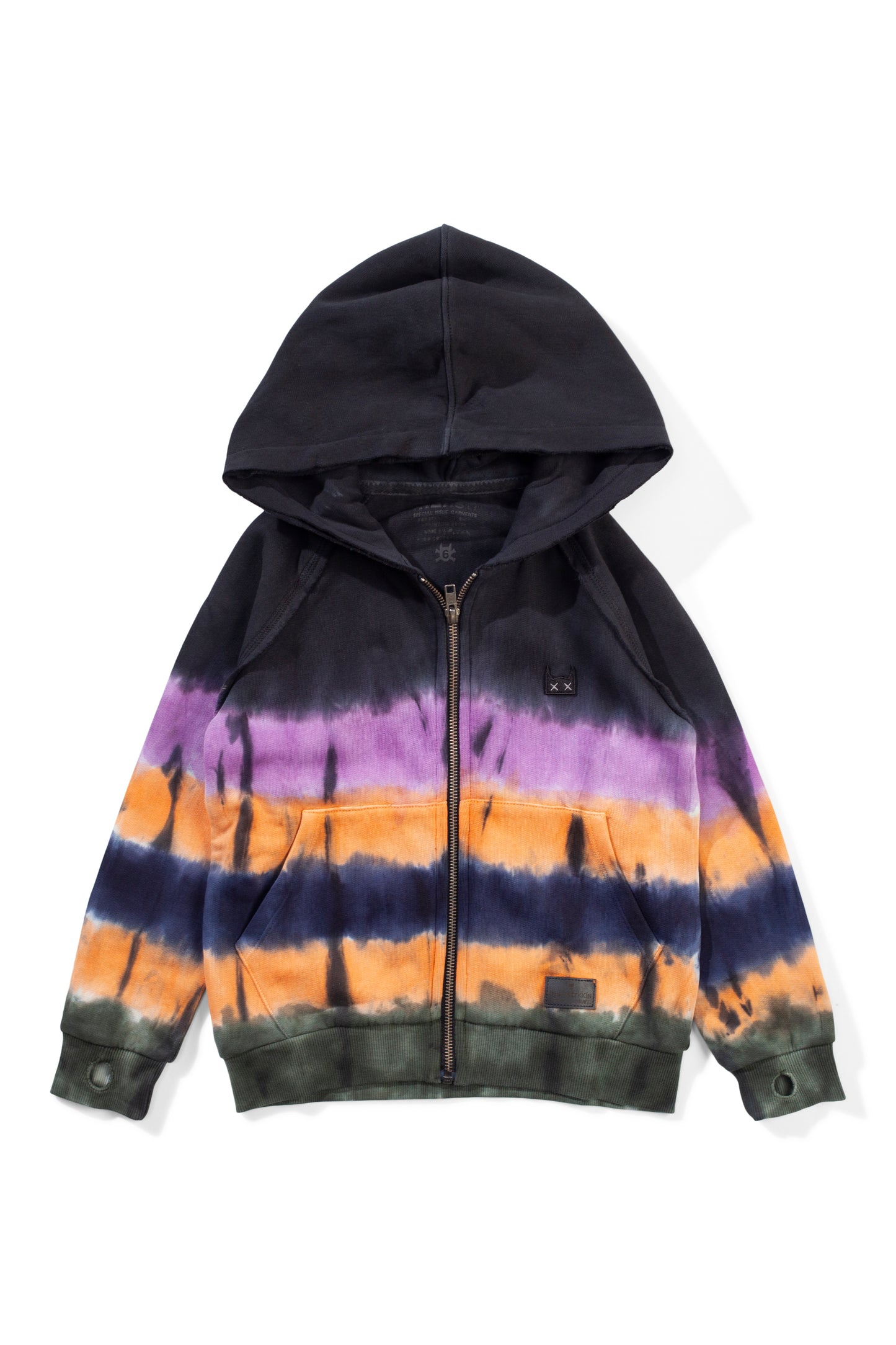 Munster Kids Half Dip Hoody Black Tye Dye