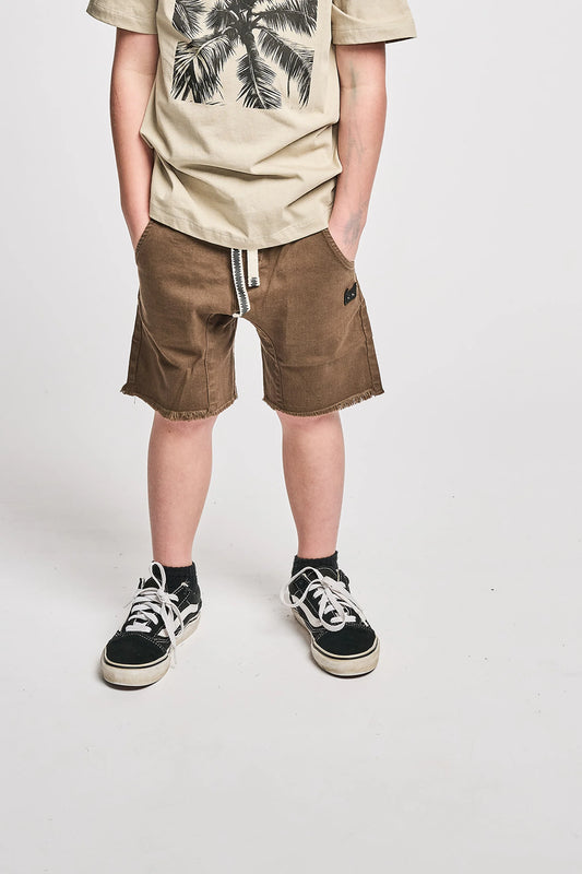 Munster Kids Beamer Denim Shorts Chocolate