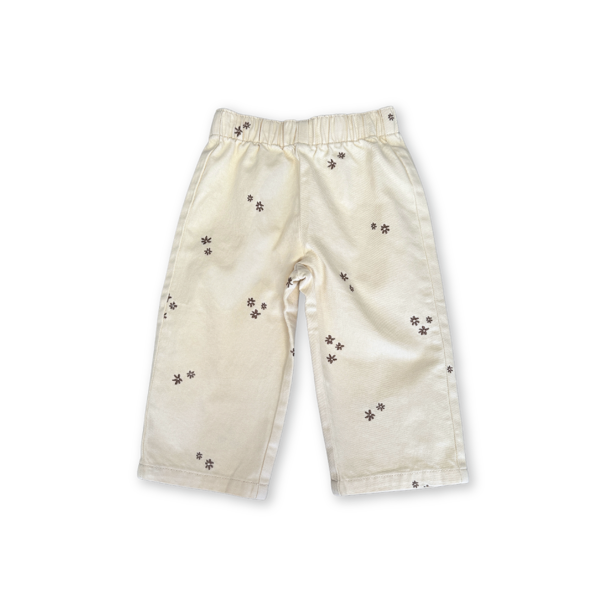 Grown Organic Denim Wild Flower Embroidery Pant - Milk