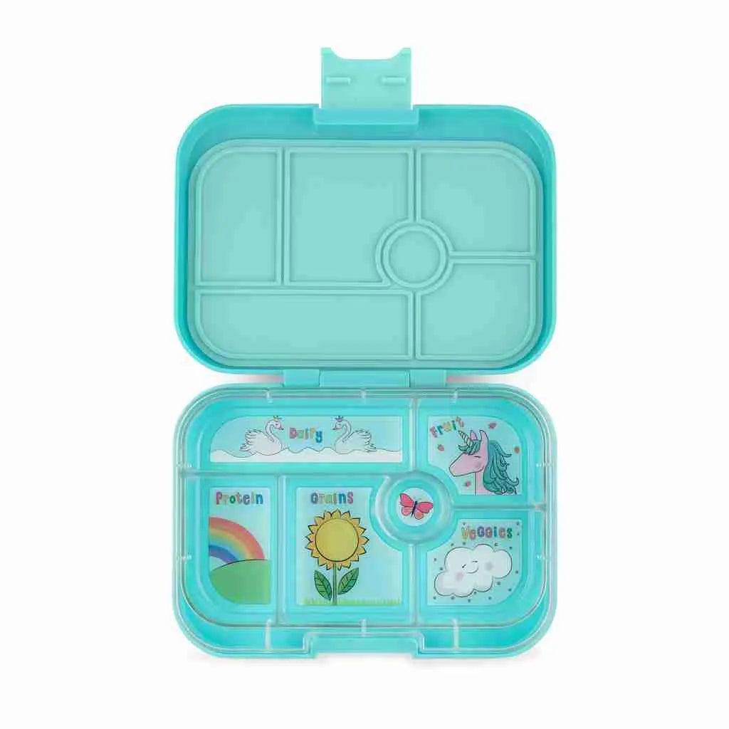 Yumbox Original 6 Compartment Misty Aqua Unicorn