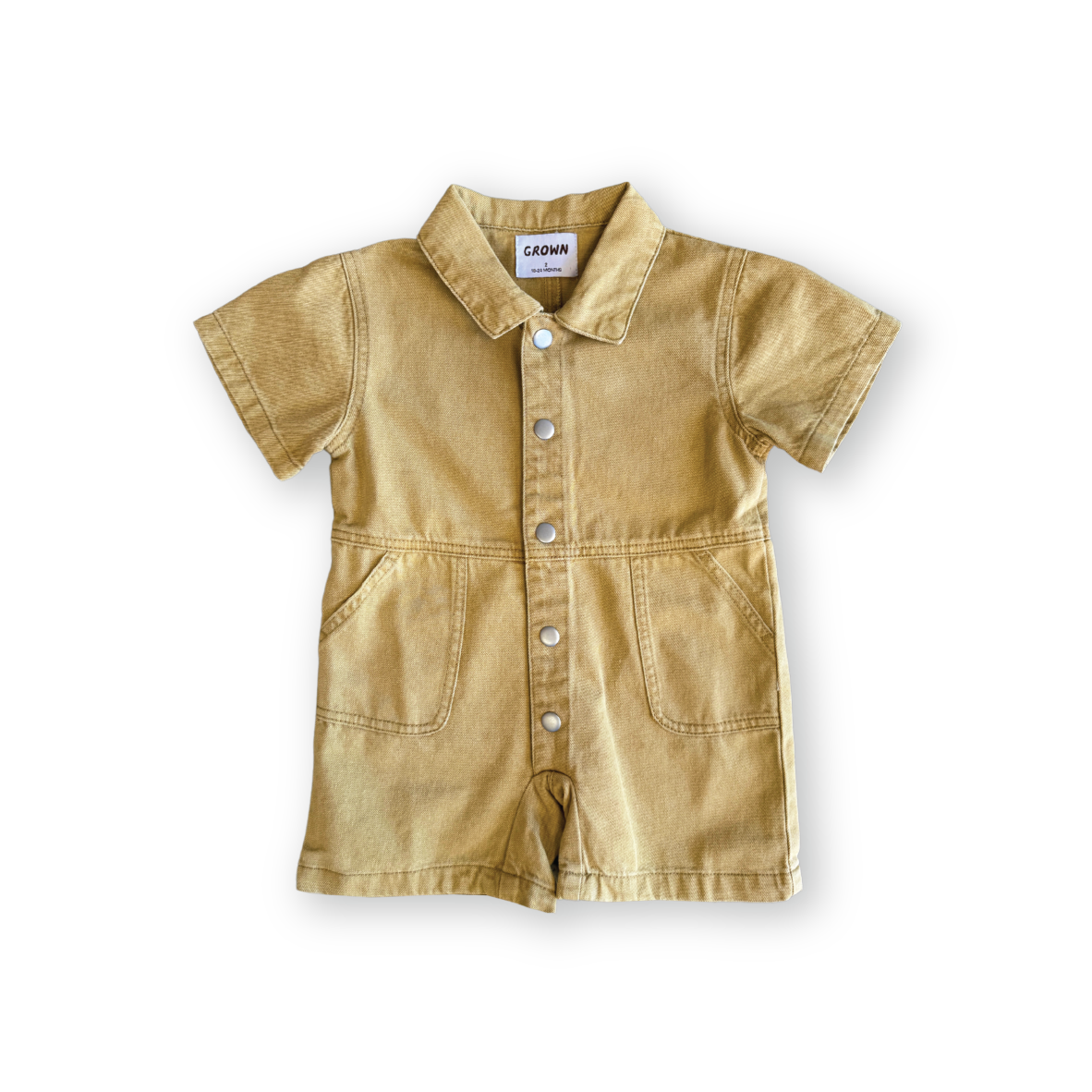 Grown Organic Summer Short Boilersuit Mustard