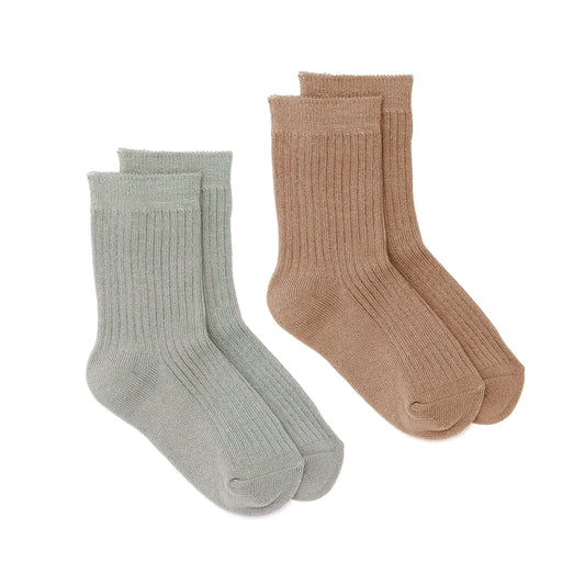 Pretty Brave 2 Pack Jordan Socks Sage Tan