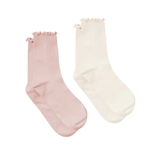 Pretty Brave 2 Pack Ruffle Socks Blush Stone