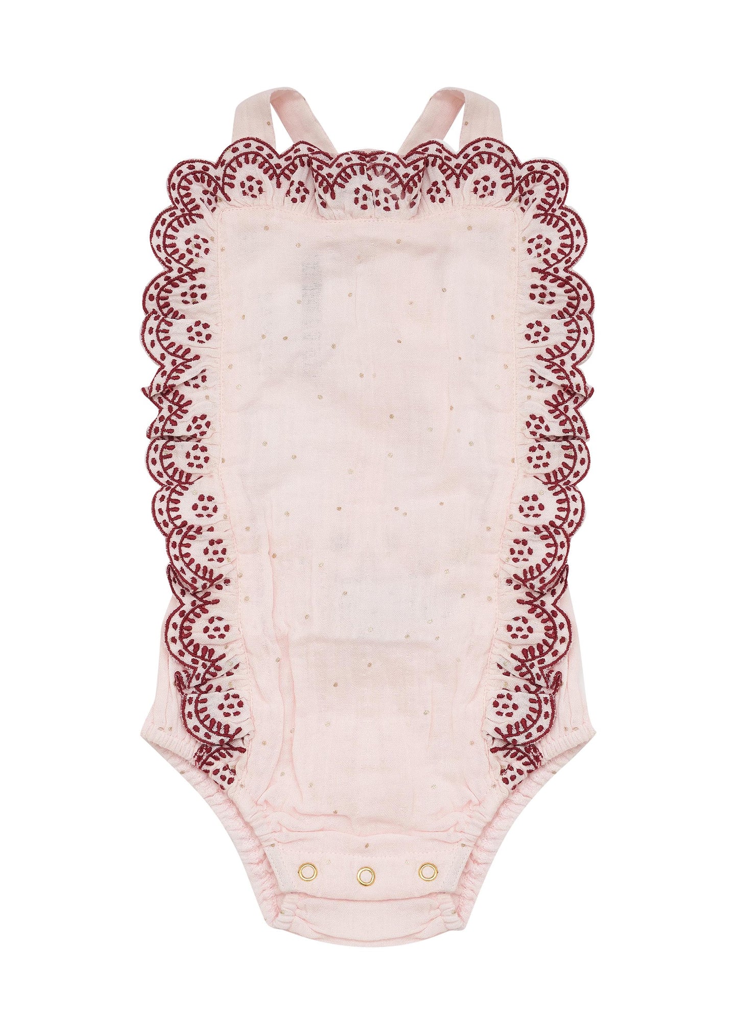 Bella and Lace Pa Rum Pum Pum Romper Peppermint Pink