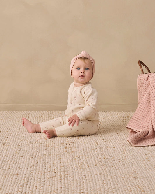 Quincy Mae Ribbed Baby Jumpsuit Fall Ditsy