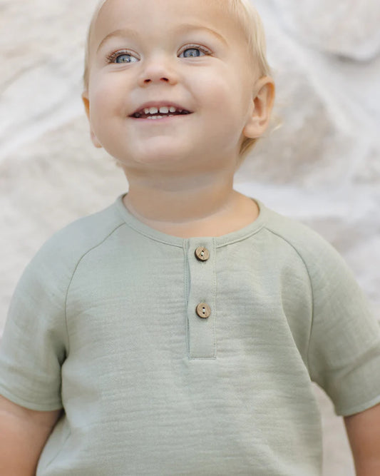 Quincy Mae Short Sleeve Zion Shirt Sage